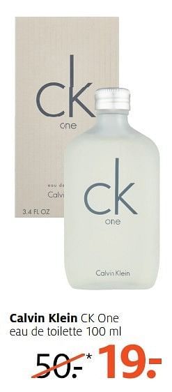 Aanbiedingen Calvin klein ck one eau de toilette - Calvin Klein - Geldig van 10/04/2017 tot 23/04/2017 bij Etos