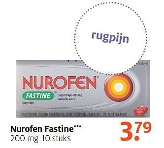 Aanbiedingen Nurofen fastine 200 mg 10 stuks - Nurofen - Geldig van 10/04/2017 tot 23/04/2017 bij Etos