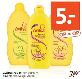 Aanbiedingen Wasgel 700 ml - Zwitsal - Geldig van 10/04/2017 tot 23/04/2017 bij Etos