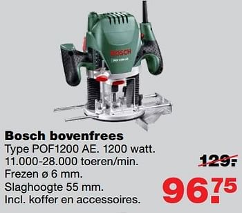 Aanbiedingen Bosch bovenfrees pof1200 ae - Bosch - Geldig van 18/04/2017 tot 23/04/2017 bij Praxis