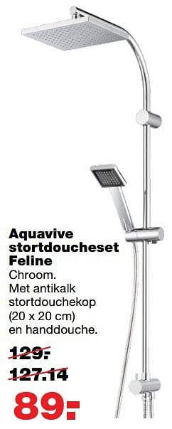 Aanbiedingen Aquavive stortdoucheset feline - AQUA VIVE - Geldig van 18/04/2017 tot 23/04/2017 bij Praxis