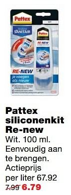 Aanbiedingen Pattex siliconenkit re-new - Pattex - Geldig van 18/04/2017 tot 23/04/2017 bij Praxis