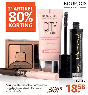 Aanbiedingen Radiance foundation - Bourjois - Geldig van 17/04/2017 tot 23/04/2017 bij Etos