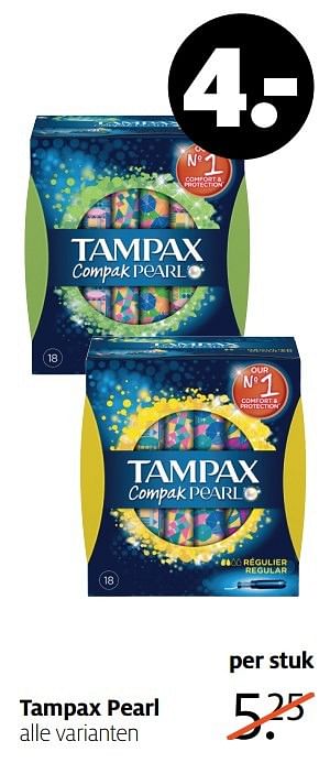 Aanbiedingen Tampax pearl - Tampax - Geldig van 17/04/2017 tot 23/04/2017 bij Etos
