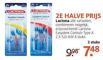 Aanbiedingen Lactona easydent conisch type a - Lactona - Geldig van 17/04/2017 tot 23/04/2017 bij Etos