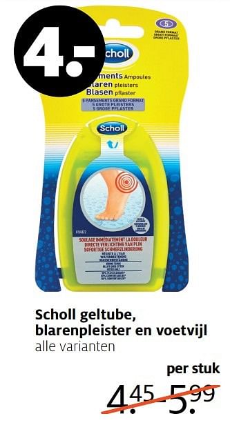 Aanbiedingen Scholl geltube, blarenpleister en voetvijl - Scholl - Geldig van 17/04/2017 tot 23/04/2017 bij Etos