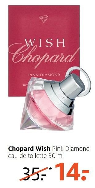 Aanbiedingen Chopard wish pink diamond eau de toilette - Chopard - Geldig van 17/04/2017 tot 23/04/2017 bij Etos