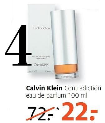 Aanbiedingen Calvin klein contradiction eau de parfum - Calvin Klein - Geldig van 17/04/2017 tot 23/04/2017 bij Etos