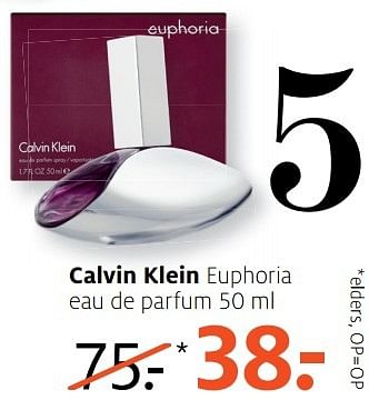 Aanbiedingen Calvin klein euphoria eau de parfum - Calvin Klein - Geldig van 17/04/2017 tot 23/04/2017 bij Etos
