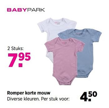 Aanbiedingen Romper korte mouw - Huismerk - Babypark - Geldig van 23/03/2017 tot 24/04/2017 bij Babypark