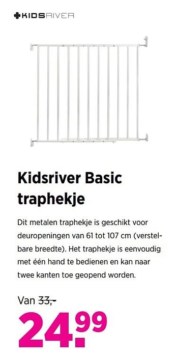 Aanbiedingen Kidsriver basic traphekje - Kidsriver - Geldig van 23/03/2017 tot 24/04/2017 bij Babypark