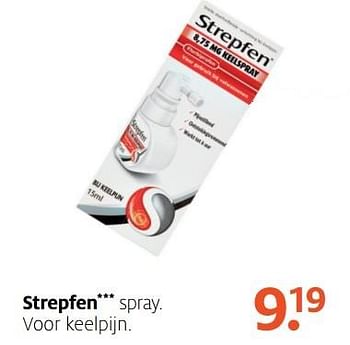 Aanbiedingen Strepfen spray. voor keelpijn - Strepfen - Geldig van 17/04/2017 tot 23/04/2017 bij Etos