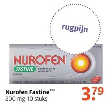 Aanbiedingen Nurofen fastine - Nurofen - Geldig van 17/04/2017 tot 23/04/2017 bij Etos