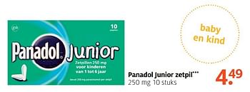 Aanbiedingen Panadol junior zetpil - Panadol - Geldig van 17/04/2017 tot 23/04/2017 bij Etos