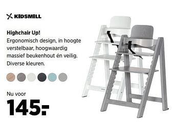 Aanbiedingen Highchair up - Kidsmill - Geldig van 23/03/2017 tot 24/04/2017 bij Babypark