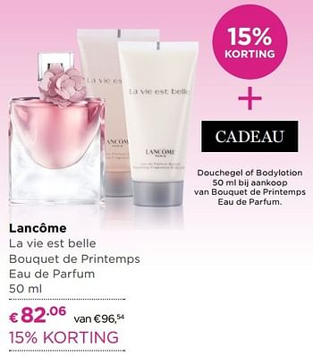 Aanbiedingen Lancôme la vie est belle bouquet de printemps eau de parfum - Lancome - Geldig van 04/04/2017 tot 23/04/2017 bij Ici Paris XL