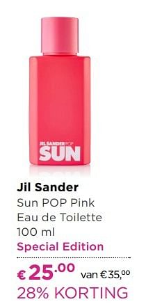 Aanbiedingen Jil sander sun pop pink eau de toilette - Jil Sander - Geldig van 04/04/2017 tot 23/04/2017 bij Ici Paris XL