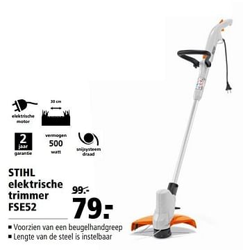 Aanbiedingen Stihl elektrische trimmer fse52 - Stihl - Geldig van 10/04/2017 tot 23/04/2017 bij Welkoop