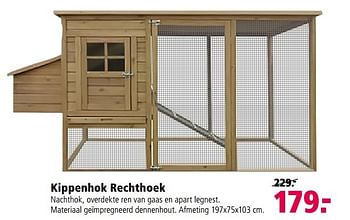 Aanbiedingen Kippenhok rechthoek - Huismerk - Welkoop - Geldig van 10/04/2017 tot 23/04/2017 bij Welkoop