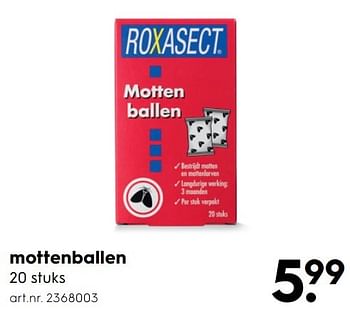 Aanbiedingen Roxasect mottenballen - Roxasect - Geldig van 15/04/2017 tot 26/04/2017 bij Blokker