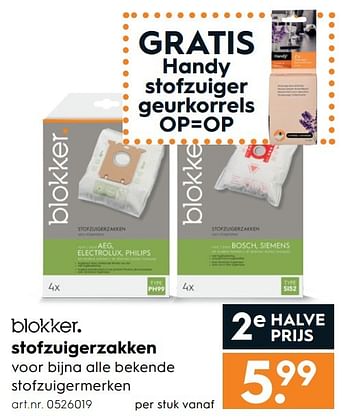 Aanbiedingen Stofzuigerzakken - Huismerk - Blokker - Geldig van 15/04/2017 tot 26/04/2017 bij Blokker