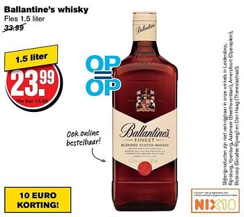 Aanbiedingen Ballantine`s whisky - Ballantine's - Geldig van 19/04/2017 tot 25/04/2017 bij Hoogvliet