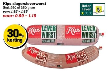 Aanbiedingen Kips slagersleverworst - Kips - Geldig van 19/04/2017 tot 25/04/2017 bij Hoogvliet