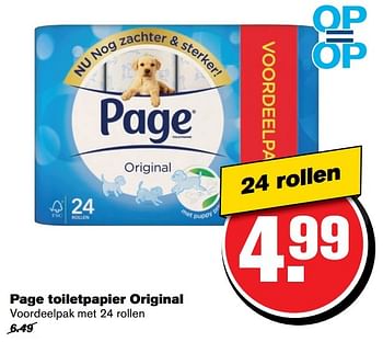Aanbiedingen Page toiletpapier original - Page - Geldig van 19/04/2017 tot 25/04/2017 bij Hoogvliet