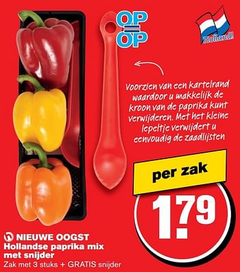 Aanbiedingen Nieuwe oogst hollandse paprika mix met snijder - Huismerk - Hoogvliet - Geldig van 19/04/2017 tot 25/04/2017 bij Hoogvliet