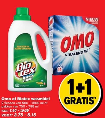 Aanbiedingen Omo of biotex wasmidel - Biotex - Geldig van 19/04/2017 tot 25/04/2017 bij Hoogvliet