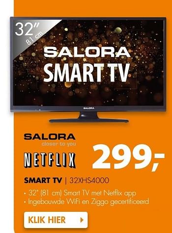 Aanbiedingen Salora smart tv 32xhs4000 - Salora - Geldig van 16/04/2017 tot 23/04/2017 bij Expert
