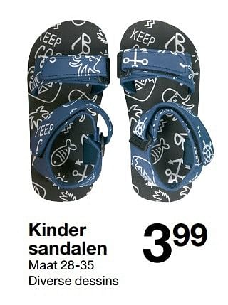 Aanbiedingen Kinder sandalen - Huismerk - Zeeman  - Geldig van 22/04/2017 tot 05/05/2017 bij Zeeman