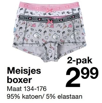 Aanbiedingen Meisjes boxer - Huismerk - Zeeman  - Geldig van 22/04/2017 tot 05/05/2017 bij Zeeman
