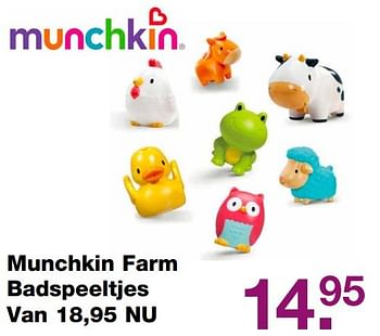 Aanbiedingen Munchkin farm badspeeltjes - Munchkin - Geldig van 09/04/2017 tot 24/04/2017 bij Baby & Tiener Megastore