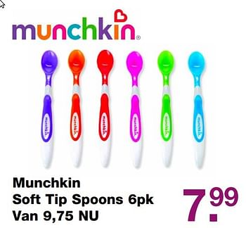 Aanbiedingen Munchkin soft tip spoons - Munchkin - Geldig van 09/04/2017 tot 24/04/2017 bij Baby & Tiener Megastore