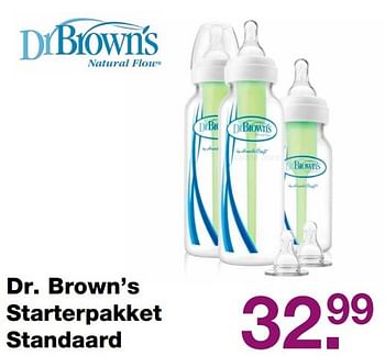 Aanbiedingen Dr. brown`s starterpakket standaard - DrBrown's - Geldig van 09/04/2017 tot 24/04/2017 bij Baby & Tiener Megastore