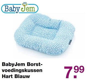 Aanbiedingen Babyjem borstvoedingskussen hart blauw - BabyJem - Geldig van 09/04/2017 tot 24/04/2017 bij Baby & Tiener Megastore
