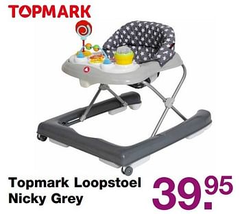 Aanbiedingen Topmark loopstoel nicky grey - Topmark - Geldig van 09/04/2017 tot 24/04/2017 bij Baby & Tiener Megastore