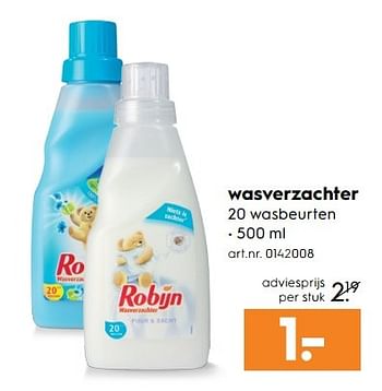 Aanbiedingen Wasverzachter - Robijn - Geldig van 15/04/2017 tot 26/04/2017 bij Blokker