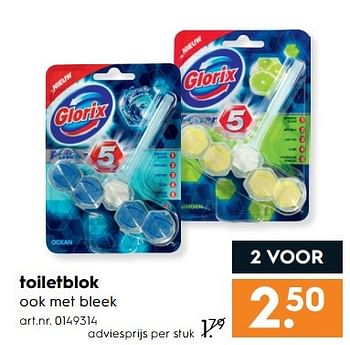 Aanbiedingen Toiletblok - Glorix - Geldig van 15/04/2017 tot 26/04/2017 bij Blokker
