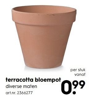 Aanbiedingen Terracotta bloempot - Huismerk - Blokker - Geldig van 15/04/2017 tot 26/04/2017 bij Blokker