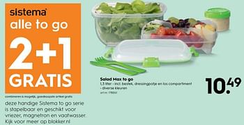 Aanbiedingen Salad max to go - Sistema - Geldig van 15/04/2017 tot 26/04/2017 bij Blokker