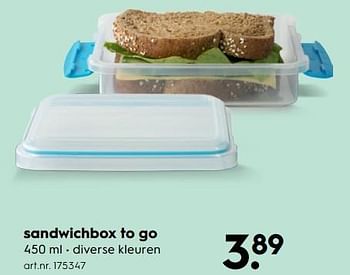 Aanbiedingen Sandwichbox to go - Sistema - Geldig van 15/04/2017 tot 26/04/2017 bij Blokker