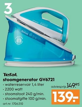 Aanbiedingen Stoomgenerator gv6721 - Tefal - Geldig van 15/04/2017 tot 26/04/2017 bij Blokker