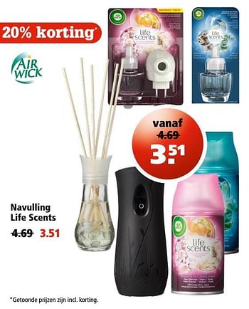 Aanbiedingen Navulling life scents - Airwick - Geldig van 13/04/2017 tot 26/04/2017 bij Marskramer
