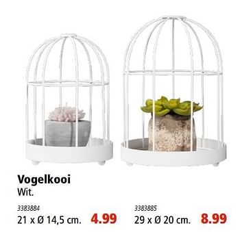 Aanbiedingen Vogelkooi wit. - Huismerk - Marskramer - Geldig van 13/04/2017 tot 26/04/2017 bij Marskramer