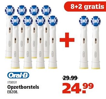 Aanbiedingen Opzetborstels eb208 - Oral-B - Geldig van 13/04/2017 tot 26/04/2017 bij Marskramer