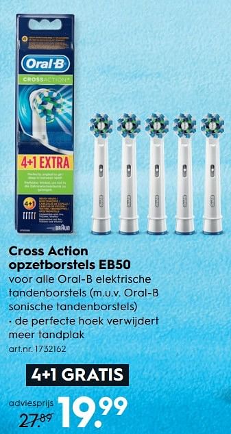 Aanbiedingen Oral-b cross action opzetborstels eb50 - Oral-B - Geldig van 15/04/2017 tot 26/04/2017 bij Blokker