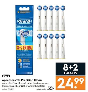 Aanbiedingen Oral-b opzetborstels precision clean - Oral-B - Geldig van 15/04/2017 tot 26/04/2017 bij Blokker