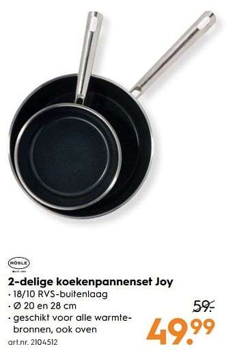 Aanbiedingen 2-delige koekenpannenset joy - Rosle - Geldig van 15/04/2017 tot 26/04/2017 bij Blokker